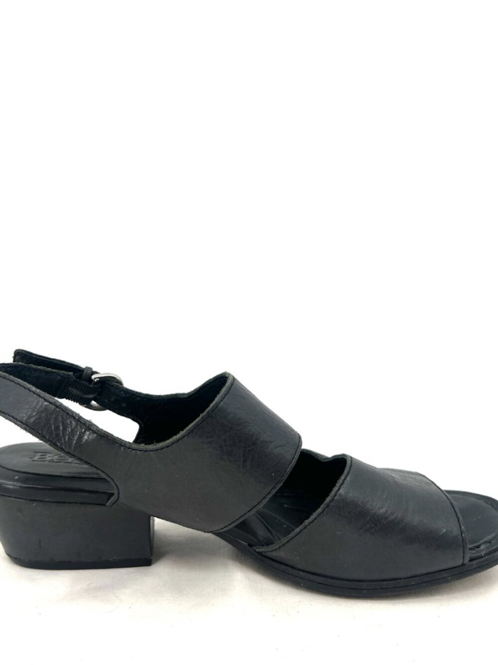 Born Black Leather Heeled Sandals Size 8 - Picture 3 of 10